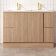 Byron 1200mm Light Oak Freestanding Double Vanity with Removable Kickboard